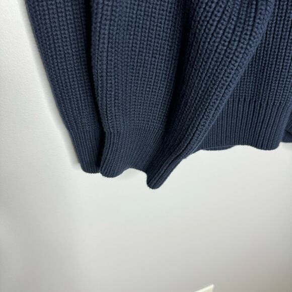 L.L. Bean Men's Shawl Collar HeavyKnit Cotton  Sweater Casual Blue Large - Picture 4 of 7